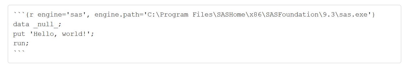 If **SAS** is not in your `PATH` variable, you need to specify its full path with the `engine.path` option
